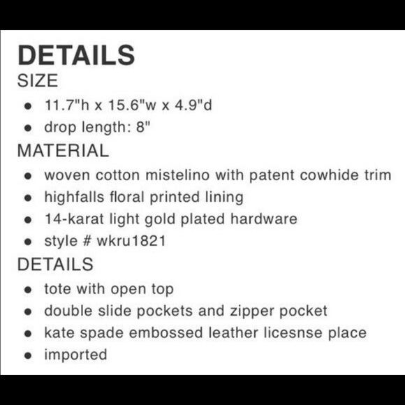 Kate Spade Horseshoe Cove Magazine Tote Bag - Picture 8 of 8